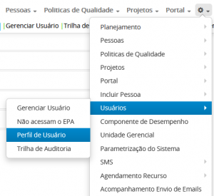 Cadastro do perfil de usuário para bloqueio de acesso externo